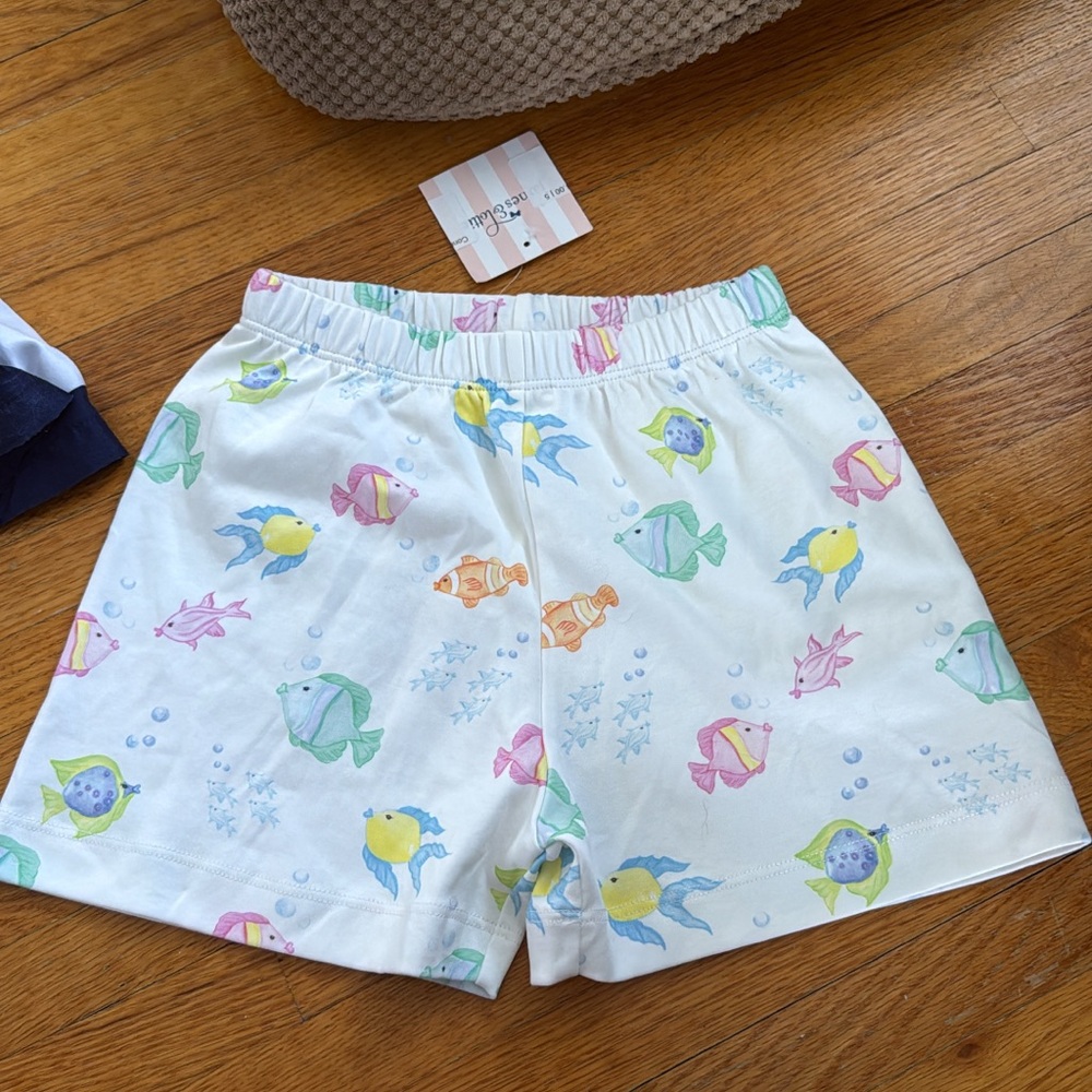 James and Lottie Pima fish shorts